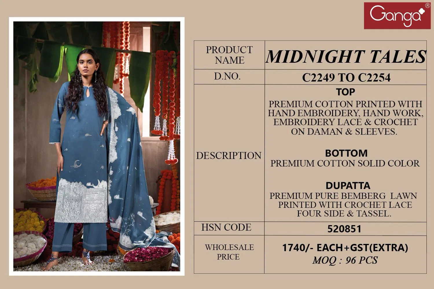 Midnight Tales By Ganga Cotton Printed Dress Material Orders In India